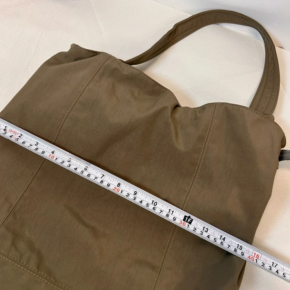 Zara‎ Hobo Olive Canvas Shoulder Bag adjustable side straps magnetic closure